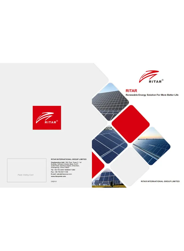 Ritar Power Solar Solution Catalog 2021.8.30