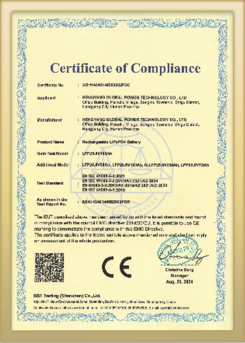 BST Certificate of Compliance EMC Directive