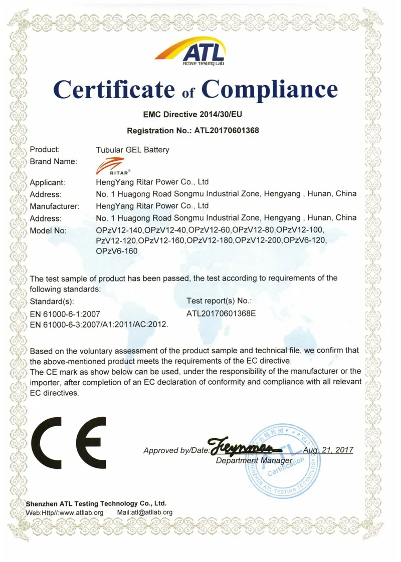 EU CE Certification Hengyang RITA